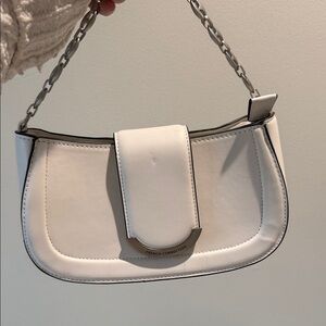 French Connection Cream Shoulder Bag with Chain Strap